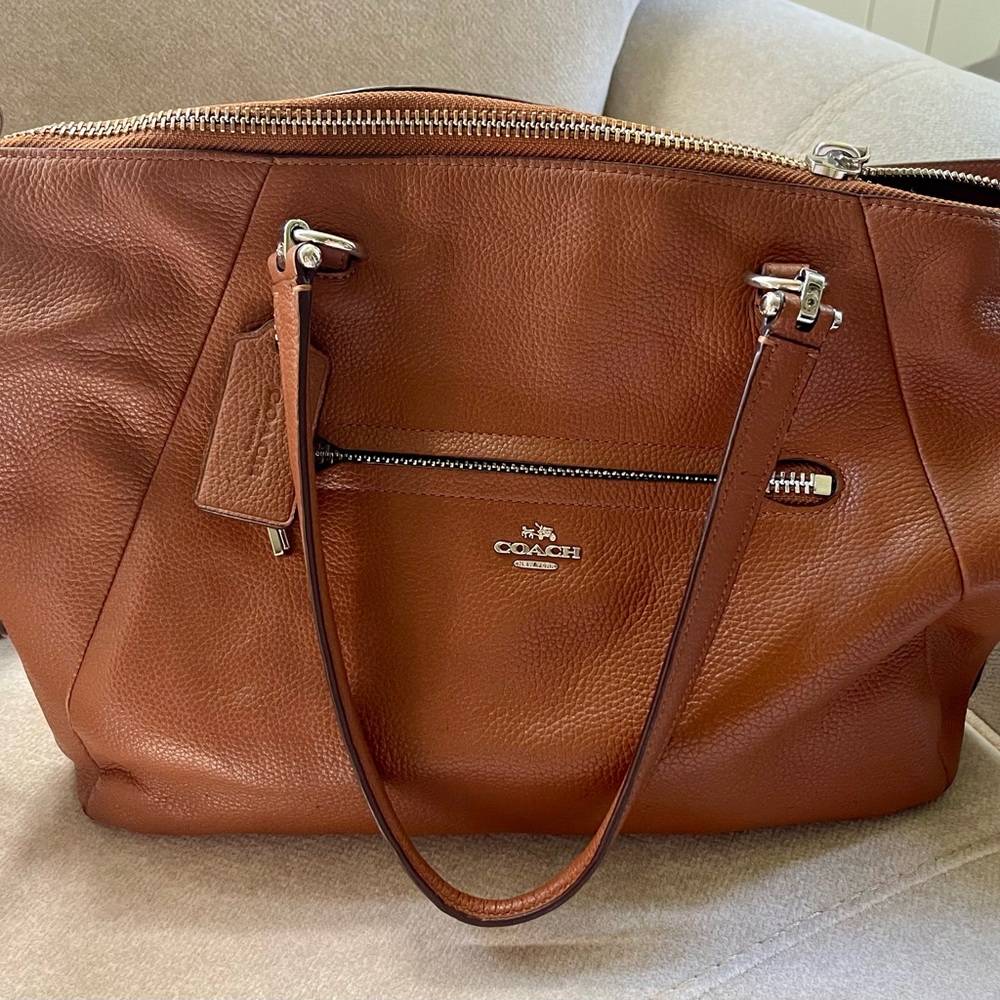 Coach crossbody satchel (brown/tan)